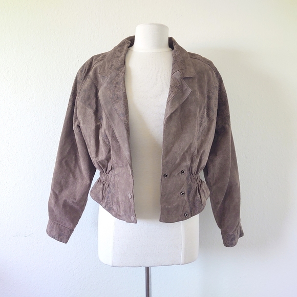 CHIA Vintage Leather Peplum Jacket Size L - Picture 8 of 8